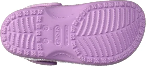 Vista 4 de Crocs Zuecos clásicos brillantes unisex para adultos, zapatos metálicos y con purpurina, Metálico