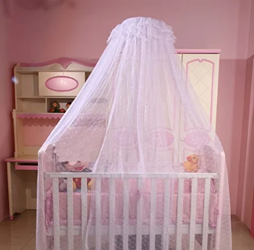 Vista 5 de Mosquitera para cuna de bebé, con soporte de clip, color rosa