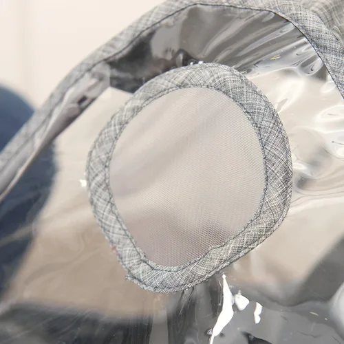 Vista 6 de Evenflo Protector impermeable para asiento de bebé, cubierta contra la lluvia, paneles ventilados (Melange gris)