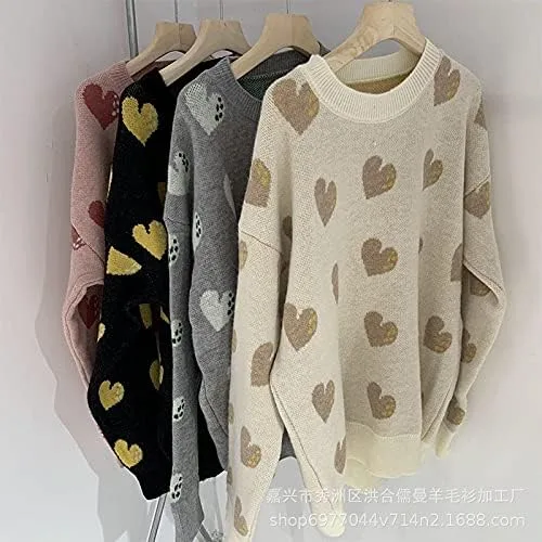 Vista 2 de Kawaii Clothes Love - Suéter largo para mujer, suéter de punto dulce para otoño
