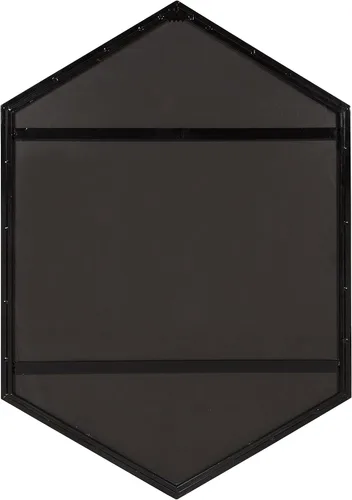 Vista 4 de Kate and Laurel McNeer - Espejo de pared hexagonal grande de metal, 31x22, negro