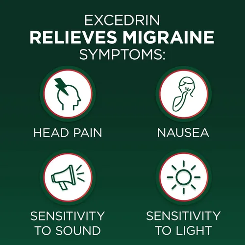 Vista 3 de Excedrin Comprimidos para aliviar la migraña para aliviar los síntomas de la migraña - 200