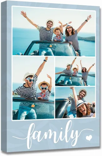 Vista 15 de LZIMU Impresiones en lienzo de collage con tus fotos personalizadas múltiples imágenes para pared, collage personalizado de fotos, regalos