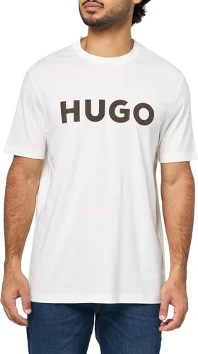 Vista 21 de Hugo Men's Print Logo Short Sleeve T-Shirt Blanco