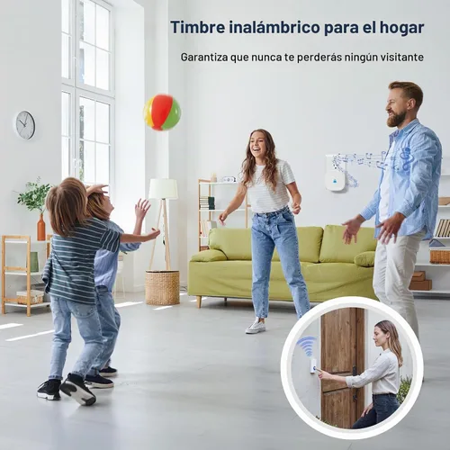 Vista 8 de Timbre inalámbrico para aula, kit de timbre de puerta impermeable para el hogar