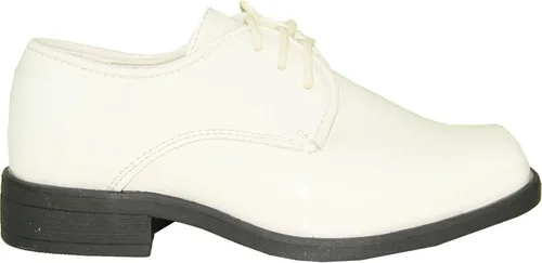 Vista 4 de VANGELO Zapato de vestir Oxford con cordones para niños, zapatos de esmoquin para bailes, uniformes, bodas, eventos formales, tamaño desde niños