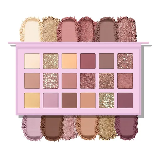 Vista 12 de KYDA Paleta de sombra de ojos Netural Nude de 5 colores con pincel, sombra de ojos marrón mate, paleta de ojos mate, regalo de maquillaje de ojos