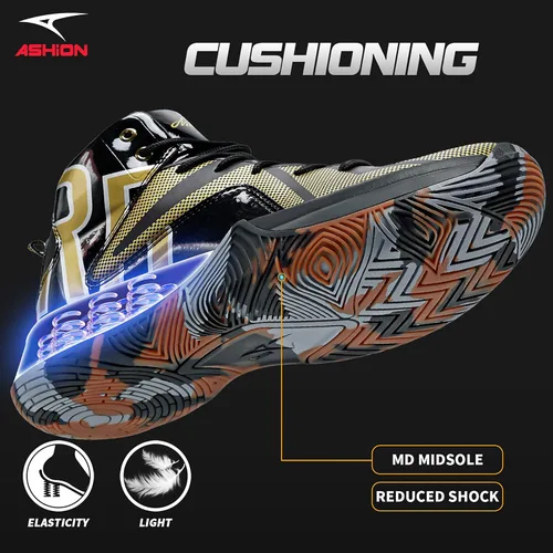 Vista 3 de ASHION Men's Basketball Shoes Mid Basketball Sneakers Non-Slip Outdoor Cushioning Workout Shoes