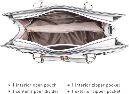 Vista 5 de Bolso de mano y bolsos para mujer con asa superior de avestruz bolsa de trabajo con cartera
