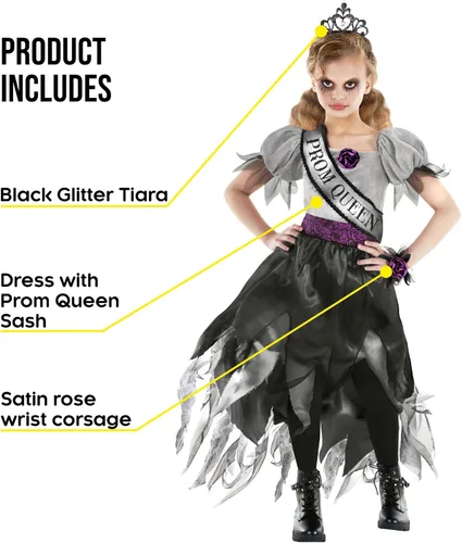 Vista 2 de Morph Costumes Spooky Prom Queen Costume for Girls - Scary Costumes Girls, Scary Halloween Costumes Girls, Scary Girl Costume
