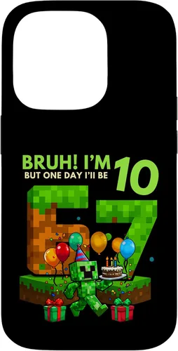 Vista 17 de Bruh I'm 10 But One-Day I'll Be 67 Retro 10th Birthday Kids Case for iPhone 17