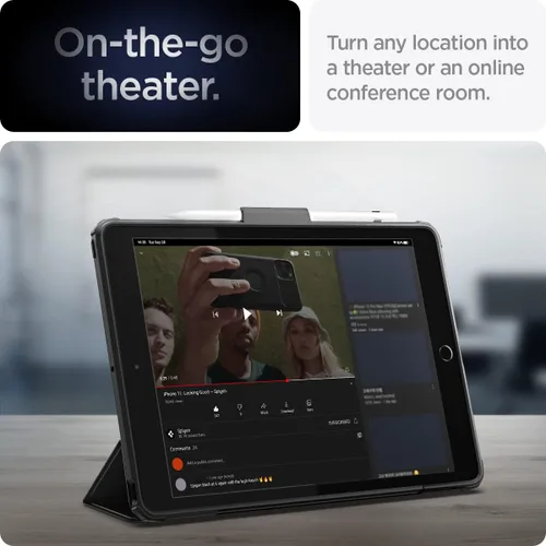 Vista 6 de Spigen Funda para iPad 10.2, iPad de 9ª/8ª/7ª generación (2021/2020/2019), Ultra Hybrid Pro con parte trasera transparente y soporte para lápices