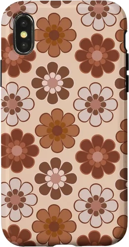 Vista 5 de 70s Retro Floral Pattern in Brown, Tan and Camel Case for iPhone 17