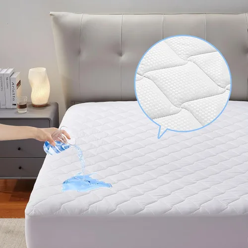 Vista 10 de SLEEP ZONE Protector de Colchón Impermeable Almohadilla Twin Lavable a Máquina, Cubrecolchón Transpirable con Bolsillos Profundos, Uso en Todas