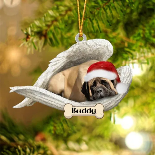 Vista 52 de Afghan Hounds - Adorno de Navidad con alas de ángel durmiente, recuerdo personalizado para perros 2024, adorno de forma acrílica, regalos
