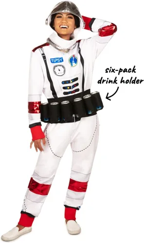 Vista 4 de Tipsy Elves Disfraz clásico de Halloween para mujer, divertido mameluco de Halloween para mujer