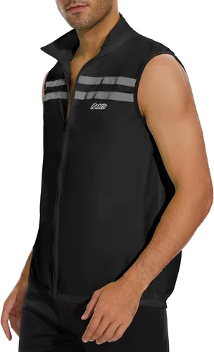 Vista 3 de bpbtti Chaleco de seguridad Hi-Viz para hombre, chaleco cortavientos sin mangas, resistente al viento y reflectante