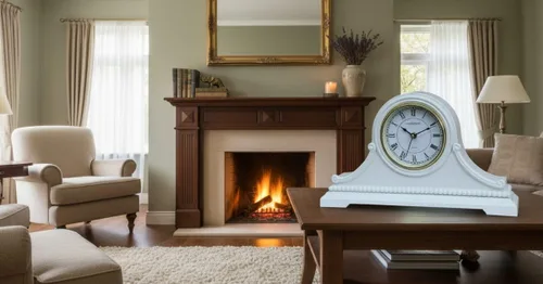 Vista 9 de Relojes de Repisa, Funcionan con Baterías, Reloj de Mesa de Madera Silencioso con Campanadas Westminster a Cada Hora, Reloj de Repisa de Madera