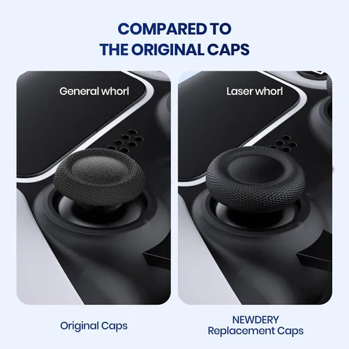 Vista 6 de NEWDERY Joystick Replacement Grip Caps for PS4/PS5 Controller, PS5/PS4 Thumb Grips Caps, Anti-Stickiness, Anti-Slip, Anti-Scratch, Anti-Fingerprint