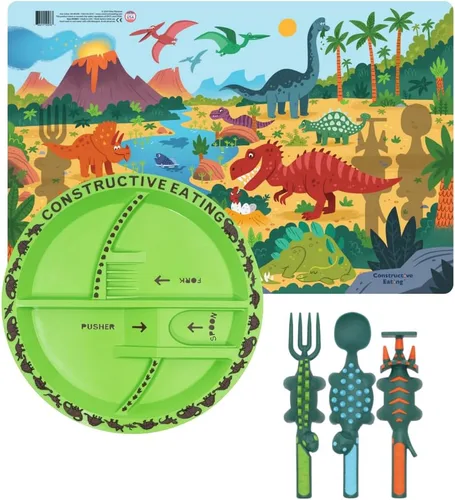 Vista 10 de Combo de construcción con conjunto de utensilios, plato e individual de Constructive Eating