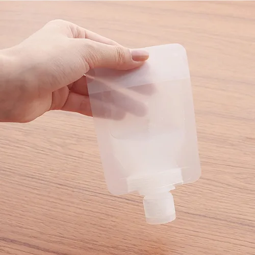 Vista 7 de Bolsa de embalaje portátil de maquillaje líquido de viaje, bolsa de embalaje transparente de plástico con boquilla de pie, bolsa vacía recargable