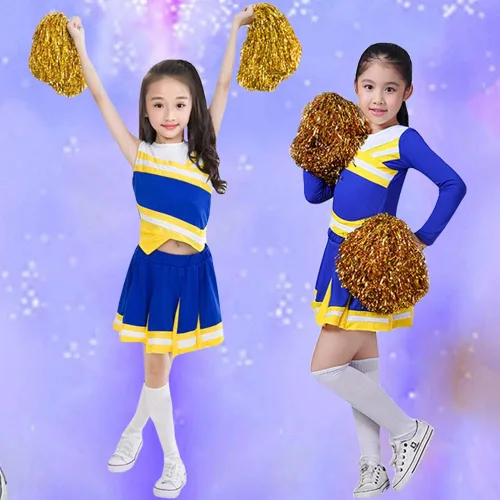 Vista 6 de Disfraz de uniforme de animadora de 2 piezas para niñas pequeñas, disfraz completo para cosplay
