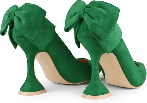 Vista 8 de Zzheels Zapatos de boda para mujer de 3.74 pulgadas, con punta puntiaguda, tacón triangular
