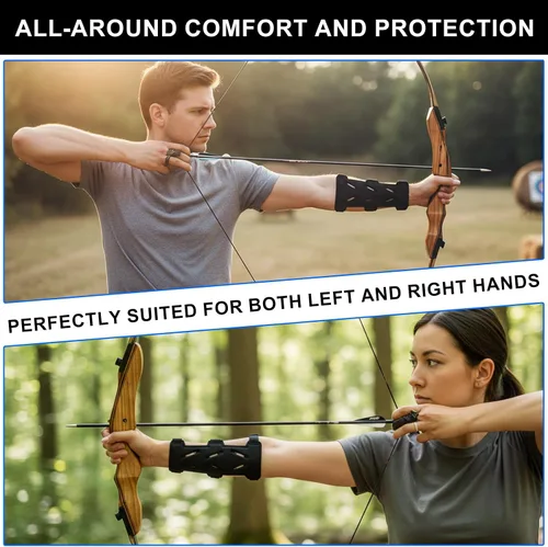 Vista 5 de Protector de brazo de tiro con arco, 1 unidad, ajustable, protector de antebrazo de tiro con arco, ligero, para tiro con arco para arquero cazador