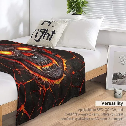 Vista 5 de Manta de Calavera Regalos Horribles para Niños y Niñas Mantas de Tiro de Fantasma Manta Suave Manta Cálida de Vellón Franela Mantas de Felpa