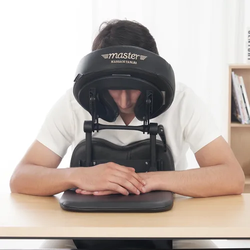 Vista 3 de Master Massage - Kit de masaje de escritorio para la cara – Soporte de almohada de mesa y escritorio – Soporte plegable ajustable para reposacabezas
