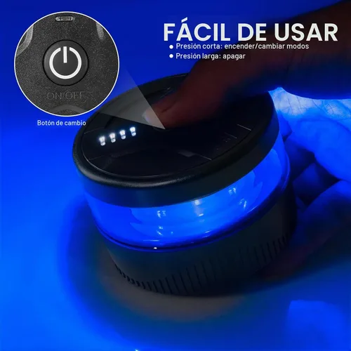 Vista 7 de NeaLia Luz de baliza inalámbrica magnética, luz estroboscópica USB-C, azul
