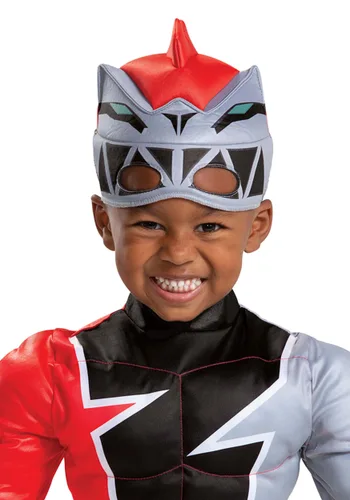 Vista 3 de Disfraz de Power Rangers Dino Fury Ranger Rojo para Niños Pequeños Multicolor