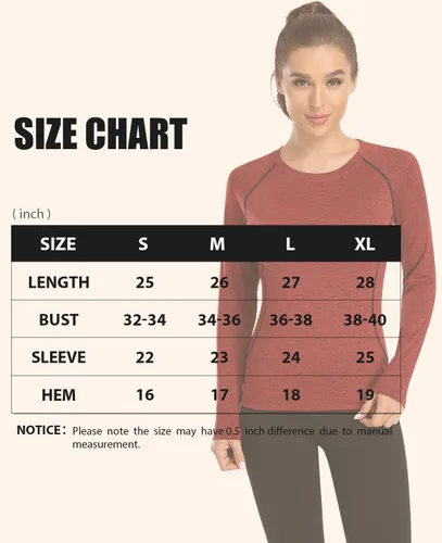 Vista 6 de Ullony Camiseta de manga larga para mujer que absorbe la humedad, camiseta de entrenamiento de manga larga para mujer, ajuste seco, yoga, atletismo