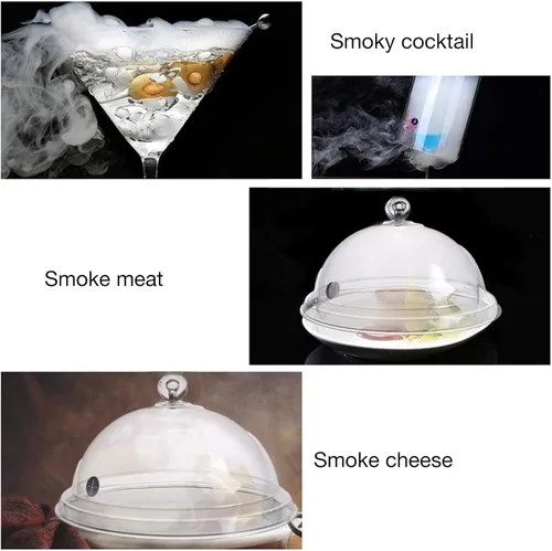 Vista 7 de Tapa de cúpula Fundas para tazas de pistolas, campana de humo para cocina, infusor de humo, tapa cloche para ahumador, platos y tazones Cocina