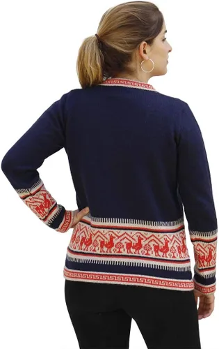 Vista 2 de Suéter de lana de alpaca para mujer, suéteres de alpaca para mujer, chaqueta de lana de alpaca para mujer