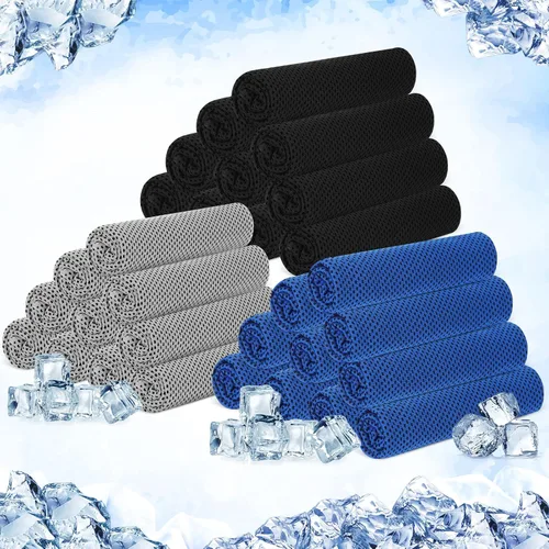 Vista 33 de Hosuly Paquete de 30 Toallas Refrescantes, 40"x12" Hielo Transpirables Suaves Frías Paño de Sudor Microfibra Paños de Entrenamiento para Gimnasio