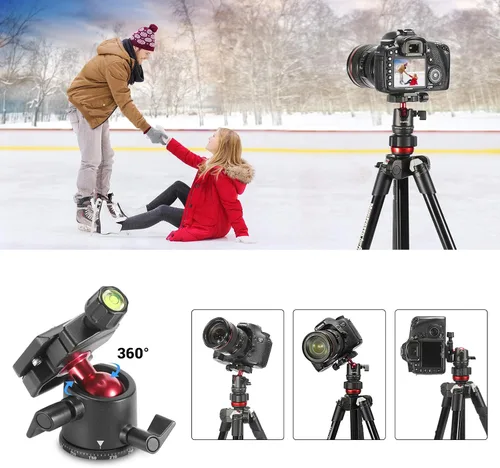 Vista 11 de SmallRig Mini Cabeza de Bola, Cabeza de Trípode para Cámara Panorámica 360° con Tornillo de 1/4" y Montaje de Rosca de 3/8" y Placa de Liberación
