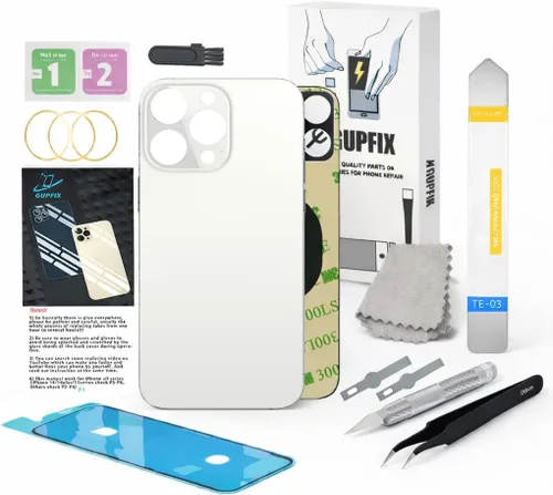 Vista 43 de Reemplazo de cristal trasero para iPhone 15Pro Max con herramientas Repir Big Hole OEM Rear Cover Glass Pre-Installed Internal Parts Easier