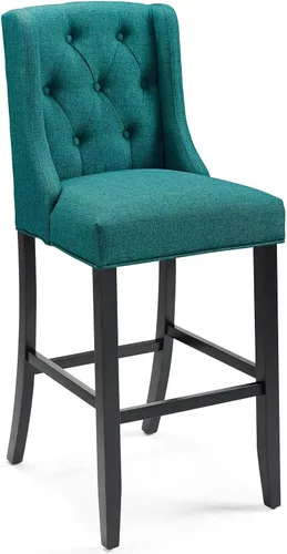 Vista 22 de Modway Baronet - Juego de 2 taburetes tapizados de tela con botones copetudos, color azul