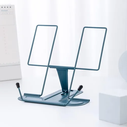 Vista 19 de MSDADA - Soporte de libros de metal para escritorio, soporte ajustable para lectura, soporte portátil para libros de cocina y documentos, soporte