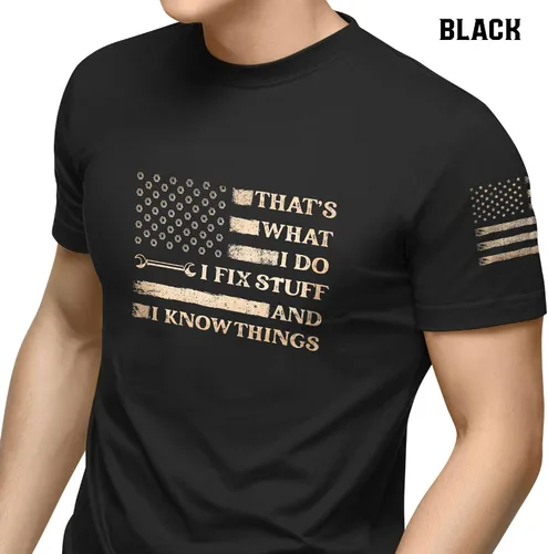 Vista 4 de Camiseta I Fix Stuff para hombre, camiseta Know Things 11