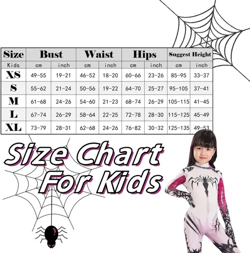 Vista 2 de LG LOUIS GARDEN Disfraz de araña para niños, estilo 3D, traje de araña blanca, overol con máscara para fiesta de Halloween, cosplay, traje para niñas