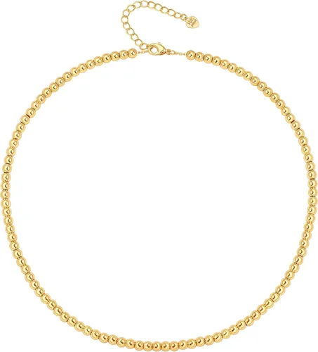 Vista 21 de Aobei Pearl - Gargantilla de oro de 18 quilates con cadena de clip, cadena de bolas y dijes perlas barrocas biwa para mujeres Cadena de estación