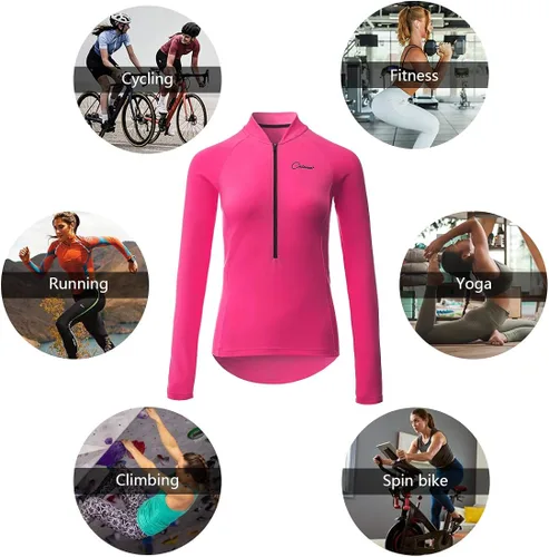 Vista 6 de CATENA Camiseta de ciclismo para mujer, camiseta de entrenamiento para correr, para verano