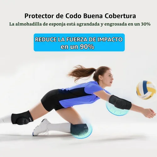 Vista 3 de Coderas de voleibol para niños 2XS-XL -Protector de codo transpirable Adolescentes Hombres Mujeres Bailando Patinaje Fútbol almohadillas