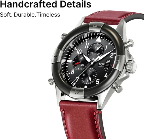 Vista 21 de Fullmosa Correa de reloj de liberación rápida de 0.866 in, 0.787 in y 0.709 in, bandas de cuero bruñido para Samsung Galaxy Watch/Garmin Watch