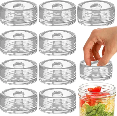 Vista 8 de Pesas de vidrio de fermentación con mango de fácil agarre para frascos Mason, sin plomo, lavables (2 piezas)