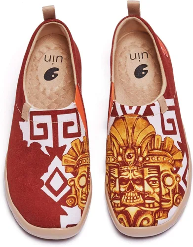Vista 75 de UIN Zapatos de viaje para caminar para hombre, sin cordones, de lona, informales, ligeros, cómodos y modernos, diseño de perritos felices Ahhhhh