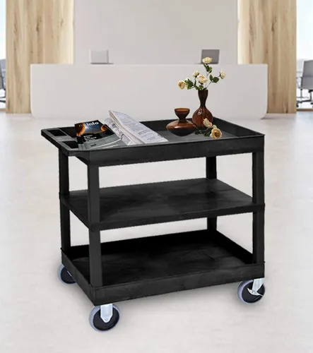 Vista 4 de Luxor EC121HD-B Carrito de 32" x 18" - Dos tina/un estante plano