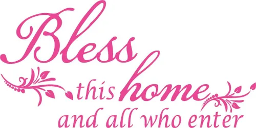 Vista 19 de Decoración de calcomanía de vinilo con texto en inglés “Bless This Home and All who Enter”, para la entrada o la sala de estar